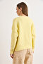 Women's Yellow Stone Detailed Textured Thick Knit Sweater Kzk-19001165 - 6
