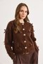 Women's Brown Bow Detailed Embellished Knitwear Cardigan Hrk-19000479 - 2
