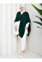 Women's Emerald Green Front Detailed Poncho Cardigan - 6