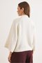 Women's White Half Fisherman Embroidered Three-Quarter Sleeve Knitwear Sweater Kzk-19001166 - 6