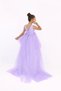 Girl's Lilac Front Short Back Long Wrap Dress Graduation Party Prom Dress - 3