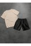 Men's T-Shirt Shorts - T-Shirt with Shorts Bottom Top Set a Printed Crew Neck - 3