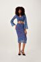 Women's Lined Mesh Skirt Blue - 2