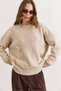 Women's Stone Bow Detailed Embellished Loose Fit Knitwear Sweater Kzk-19001167