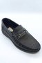 Men's Black Buckle Loafer Shoes |   Mesh/Net Textured |   Slip-On Comfortable Casual Shoes