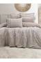 Rocco Embroidered Duvet Cover Set, 100% Cotton Fabric, 6 Piece Double Duvet Cover Set Beige
