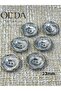 23mm M.Ango Model Metal Hole-Perforated Button Set of 6 - 3