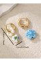 Heart-Shaped Flower Detail Hoop Earrings - 5