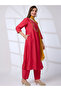 Mirror Work Pleated A-Line Kurta, Pants and Sequined Taping Dupatta Festive Set - 2
