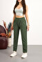 Women's High-Waisted Stretch Fabric Slim-Leg Trousers - 2