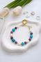 Real Freshwater Pearl Tımbıl Agate and Amethyst Natural Stone Sea Shell Charm Bracelet - 4