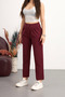 Women's High-Waisted Stretch Fabric Slim-Leg Trousers - 4