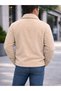 Men's Oversize Plush Shirt Jacket – Oversize Double Pocket Buttoned Teddy Shirt (Beige & Camel) - 5