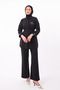 Shirt Collar Belted Waist Double Crepe Woven Hijab Suit 3167 - 7