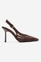 FAUNA Brown Satin Womens Heeled Shoes - 4