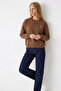 Women's Sorry Chest Printed Coffee Sweatshirt - 4