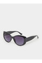 Textured Arm Cat Eye Sunglasses