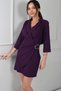 Women's Double-Breasted Shawl Collar Buckle Detailed Short Crepe Dress Slim Fit