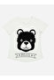 DOOR74 UNISEX WHITE BRAVE PRINTED ROUND NECK TSHIRT