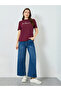 Burgundy Slogan Print Regular Fit T-Shirt - 2
