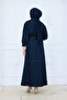 Women's Buttoned Belt Detailed Denim Dress - 3