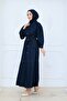 Women's Buttoned Belt Detailed Denim Dress - 7
