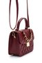 Gold Chain Charm Detailed Isabella Women's Crossbody Bag Claret Red - 4