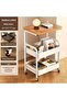 3-Tier Storage Cart with Tabletop,Portable Wheels, Easy Assembly, Space-Saving Design - 5