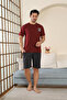 100% Cotton Short-Sleeve Pocketed Men's Shorts Pajama Set 2015