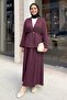 Shawl Collar Gold Buttoned Burgundy Suit - 3