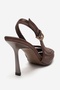 FAUNA Brown Satin Womens Heeled Shoes - 5