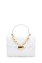 Gold Chain Charm Detailed Isabella Women's Crossbody Bag White