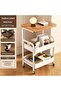 3-Tier Storage Cart with Tabletop, Portable Wheels, Easy Assembly, Space-Saving Design - 2