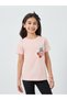 Girls Pink Graphic Print Cotton T-Shirt