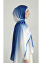 Si̇lva Degrade Sandy Shawl - Dark Blue / White - 5