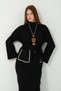 Hatunatila Crochet Knitwear Dress with Necklace and Belt 5106 Black - 2