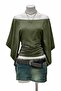 Madonna Collar Bat Sleeve Plain Gothic Blouse