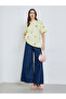 Women Yellow Embroidered Floral Oversized T-Shirt - 2