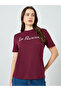 Burgundy Slogan Print Regular Fit T-Shirt - 3