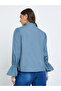 Women Blue Lace Detail Blouse - 4