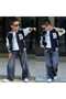 Boy's B Punch Embroidered Stripe Detailed College 3-Piece Jeans Set