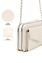 Cream Shk271 Faux Leather Envelope Model 5 Compartments, Chain, Phone Holder and Shoulder Bag - 5