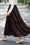 Elastic Waist Skirt A60659 Brown - 2