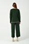Hatunatila Crochet Knitted Knitwear Double Set with Pockets 3052 Emerald Green - 8