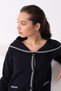 Navy Blue Stripe Detailed 100% Cotton Women's Knitwear Cardigan - 2