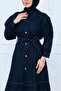 Women's Buttoned Belt Detailed Denim Dress - 5