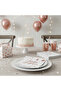 Foil Happy Birthday Napkin - White Background Rose Gold Print - 3