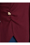 بلوزة بورغندية ذو ملمس بارز بتفاصيل أزرار - 3
