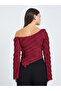 Burgundy One-Shoulder Buckle Detail Top - 4