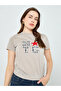 Women Beige Graphic Print Ruched T-Shirt - 3